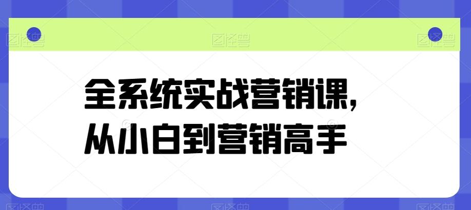 全系统实战营销课，从小白到营销高手-我爱自学网