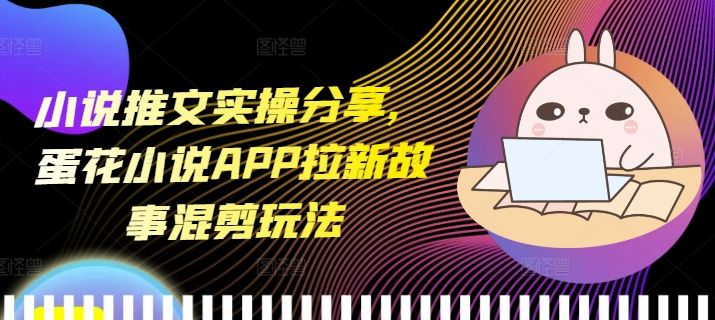 小说推文实操分享，蛋花小说APP拉新故事混剪玩法-我爱自学网