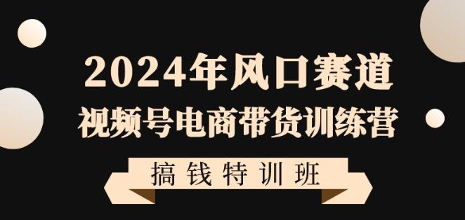 2024年风口赛道视频号电商带货训练营搞钱特训班，带领大家快速入局自媒体电商带货-我爱自学网