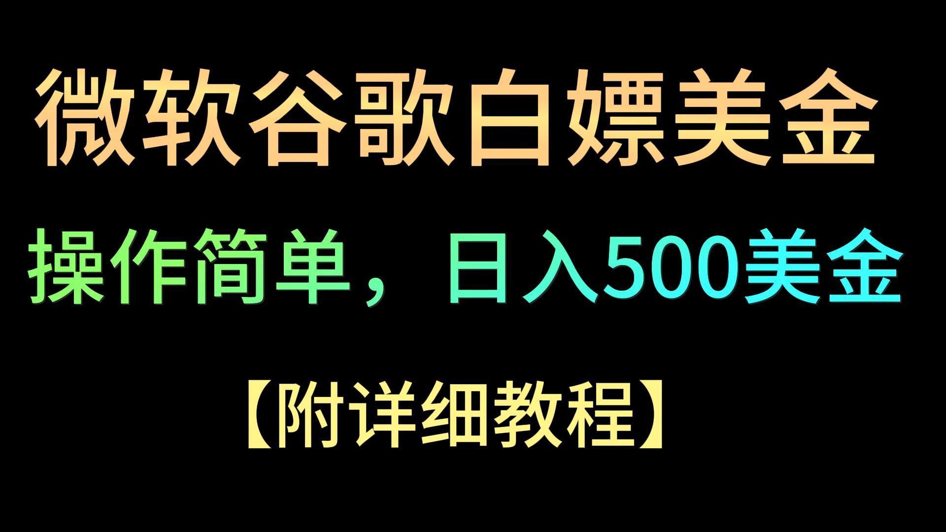微软谷歌项目3.0，轻松日赚500+美金，操作简单，小白也可轻松入手！-我爱自学网