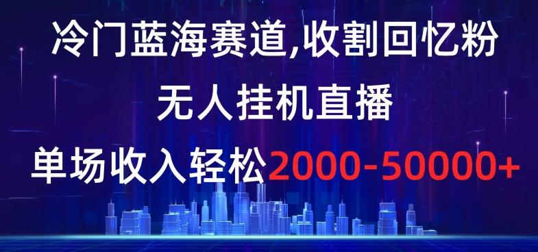 冷门蓝海赛道，收割回忆粉，无人挂机直播，单场收入轻松2000-5w+【揭秘】-我爱自学网