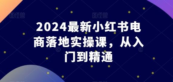 2024最新小红书电商落地实操课，从入门到精通-我爱自学网