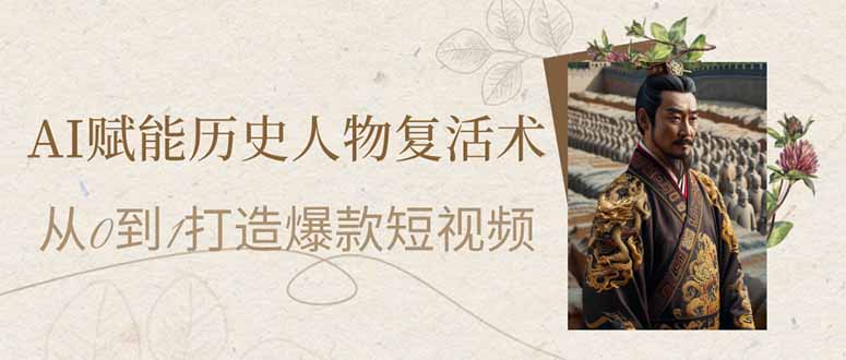 AI赋能历史人物复活术：从0到1打造爆款短视频-我爱自学网