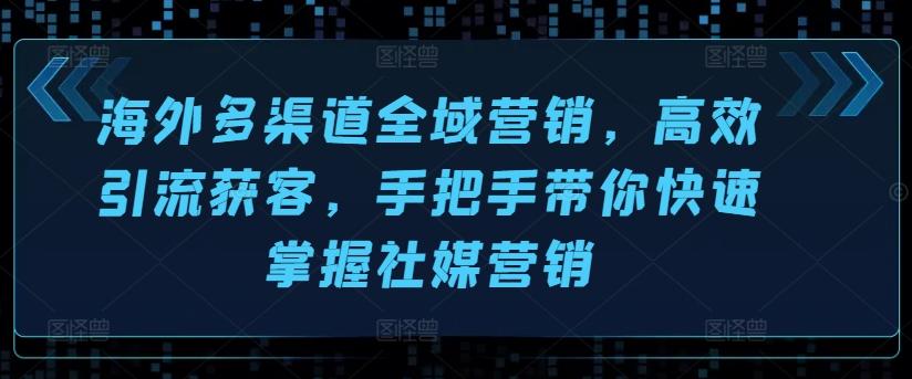 海外多渠道全域营销，高效引流获客，手把手带你快速掌握社媒营销-我爱自学网