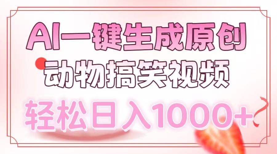 AI一键生成原创动物搞笑视频，轻松日入1000+-我爱自学网