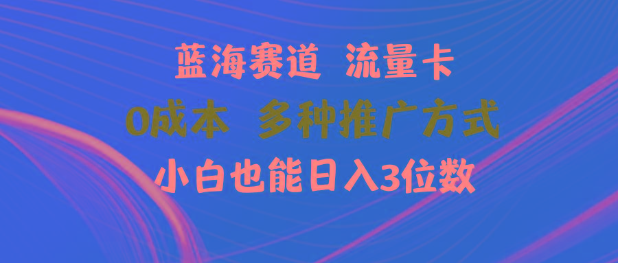 蓝海赛道 流量卡 0成本 小白也能日入三位数-我爱自学网