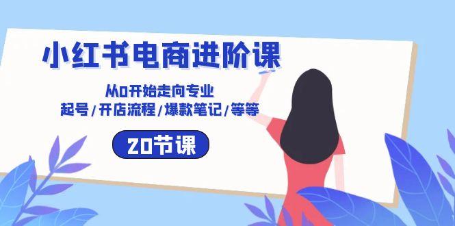 小红书电商进阶课：从0开始走向专业 起号/开店流程/爆款笔记/等等(20节-我爱自学网