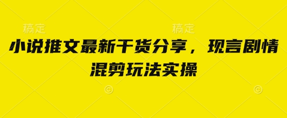 小说推文最新干货分享，现言剧情混剪玩法实操-我爱自学网