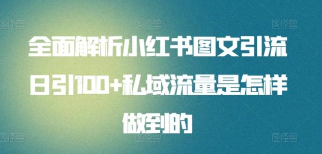 全面解析小红书图文引流日引100+私域流量是怎样做到的【揭秘】-我爱自学网