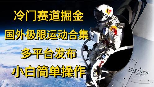 冷门赛道掘金，国外极限运动视频合集，多平台发布，小白简单操作-我爱自学网