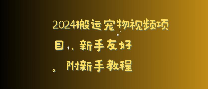 2024搬运宠物视频项目，新手友好，完美去重，附新手教程【揭秘】-我爱自学网