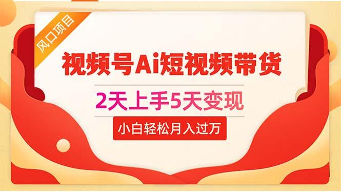 2天上手5天变现视频号Ai短视频带货0粉丝0基础小白轻松月入过万-我爱自学网