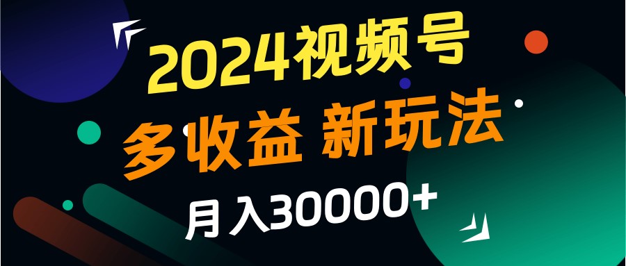 2024视频号多收益的新玩法，月入3w+，新手小白都能简单上手！-我爱自学网