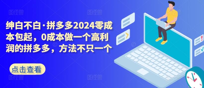拼多多2024零成本包起，0成本做一个高利润的拼多多，方法不只一个-我爱自学网