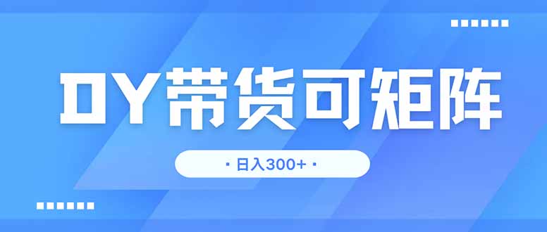DY带货，日入300＋矩阵无上限-我爱自学网
