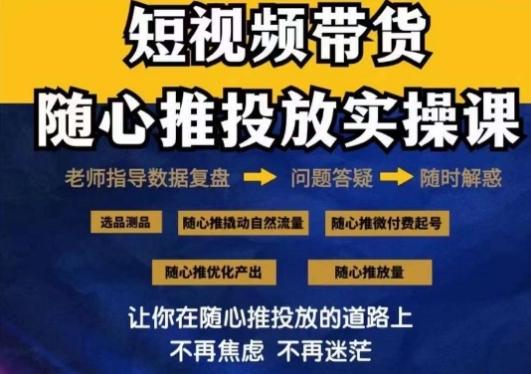 2024好物分享随心推投放实操课，随心推撬动自然流量/微付费起号/优化产出-我爱自学网