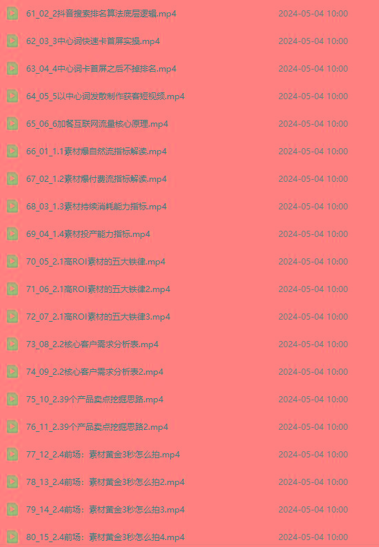 图片[4]-2024单品正价起号，直播素材投流选品：选品课+投流课+素材课+卡首屏/100节-我爱自学网