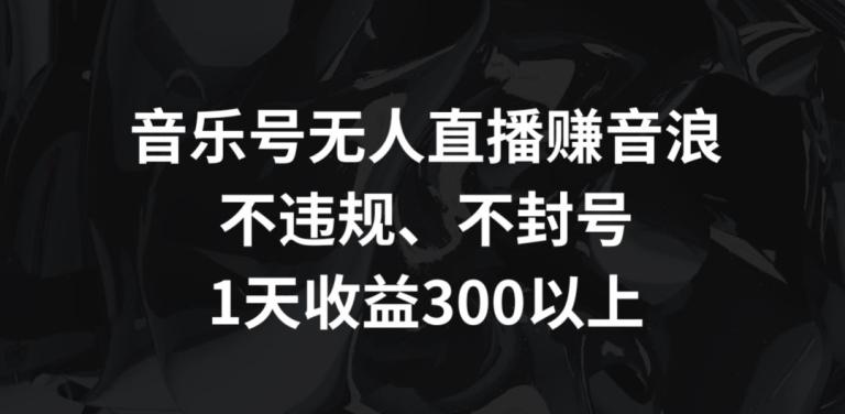 音乐号无人直播赚音浪，不违规、不封号，1天收益300+【揭秘】-我爱自学网