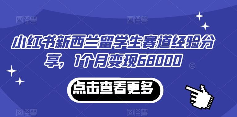 小红书新西兰留学生赛道经验分享，1个月变现68000【揭秘】-我爱自学网