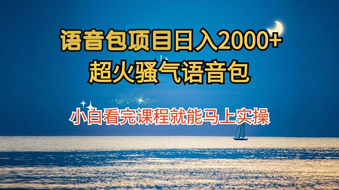 语音包项目 日入2000+ 超火骚气语音包小白看完课程就能马上实操-我爱自学网
