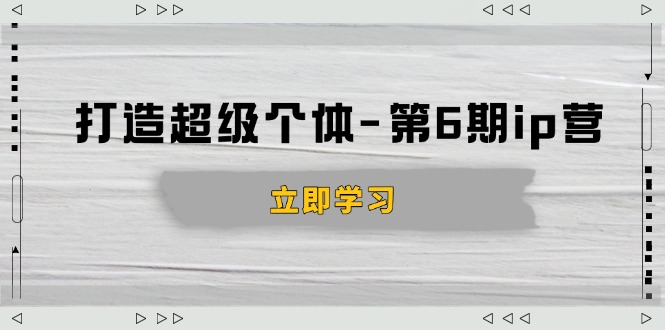 打造 超级个体-第6期ip营：商业认知,产品设计,成交演练,解决知识变现难题-我爱自学网