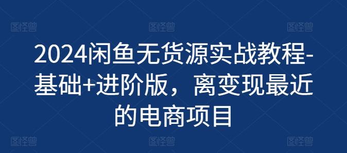 2024闲鱼无货源实战教程-基础+进阶版，离变现最近的电商项目-我爱自学网