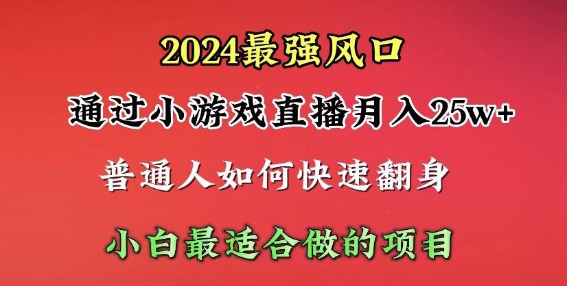 (10020期)2024年最强风口，通过小游戏直播月入25w+单日收益5000+小白最适合做的项目-我爱自学网