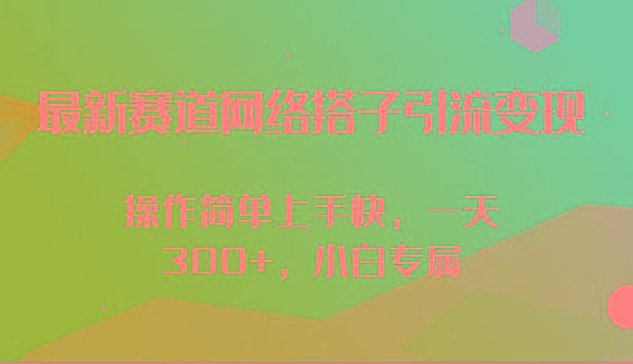 最新赛道网络搭子引流变现!!操作简单上手快，一天300+，小白专属-我爱自学网