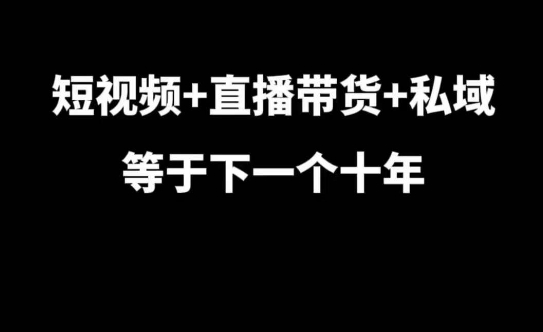 短视频+直播带货+私域等于下一个十年，大佬7年实战经验总结-我爱自学网
