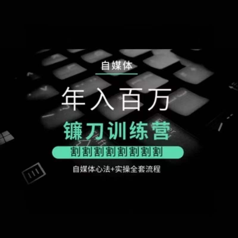 自媒体年入百万镰刀训练营，割割割割割割割割，自媒体心法+实操全套流程-我爱自学网