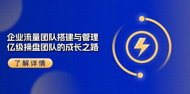 企业 流量团队-搭建与管理，亿级 操盘团队的成长之路(28节课-我爱自学网