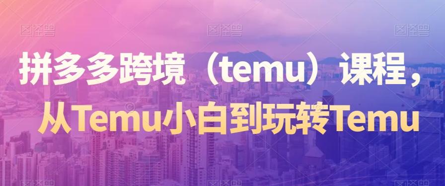 拼多多跨境（temu）课程，从Temu小白到玩转Temu-我爱自学网
