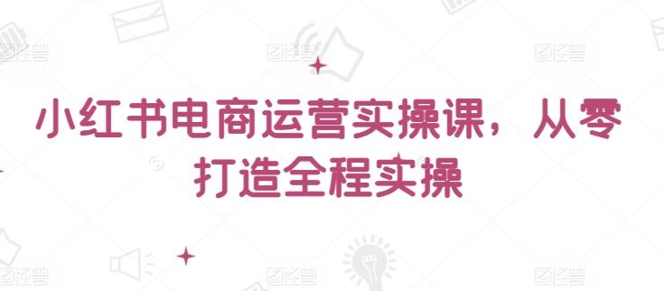 小红书电商运营实操课，​从零打造全程实操-我爱自学网