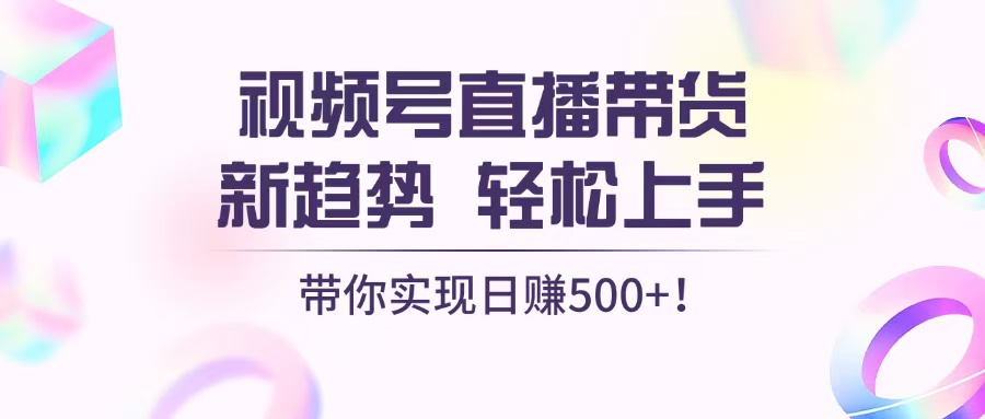 视频号直播带货新趋势，轻松上手，带你实现日赚500+-我爱自学网
