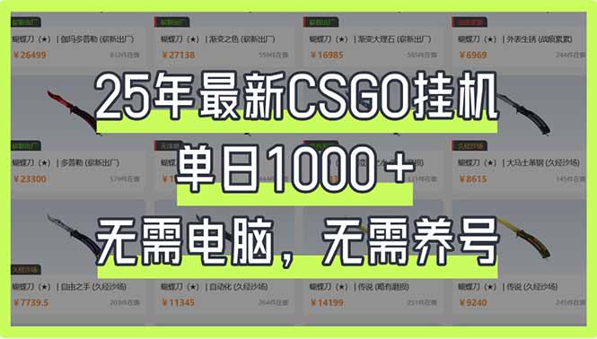 25年最新CSGO挂机系统，单日1000+，无需电脑，无需养号，0基础可上手-我爱自学网