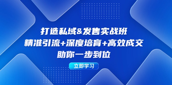 打造私域&发售实操班：精准引流+深度培育+高效成交，助你一步到位-我爱自学网