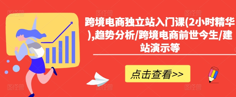 跨境电商独立站入门课(2小时精华),趋势分析/跨境电商前世今生/建站演示等-我爱自学网