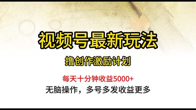 视频号最新玩法，每日一小时月入5000+-我爱自学网
