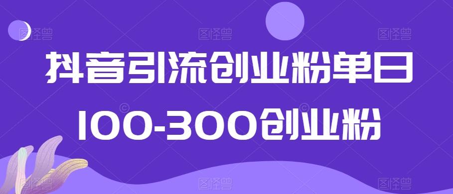 抖音引流创业粉单日100-300创业粉【揭秘】-我爱自学网