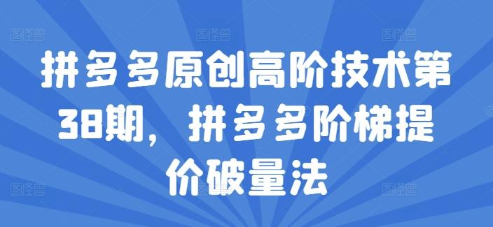 拼多多原创高阶技术第38期，拼多多阶梯提价破量法-我爱自学网