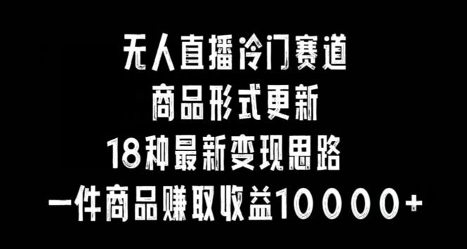 无人直播冷门赛道，商品形式更新，18种变现思路，一件商品赚取收益10000+【揭秘】-我爱自学网