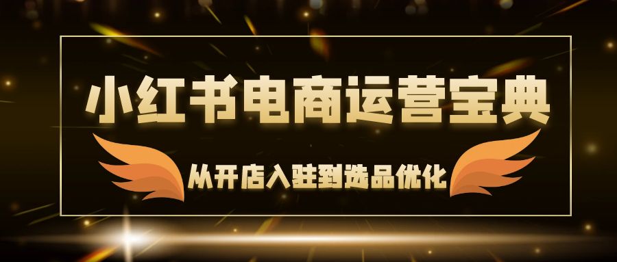 小红书电商运营宝典：从开店入驻到选品优化，一站式解决你的电商难题-我爱自学网