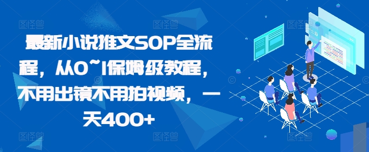 最新小说推文SOP全流程，从0~1保姆级教程，不用出镜不用拍视频，一天400+-我爱自学网