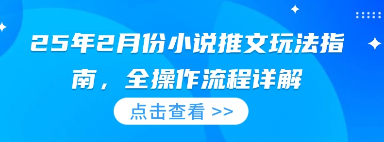 25年2月份小说推文玩法指南，全操作流程详解-我爱自学网