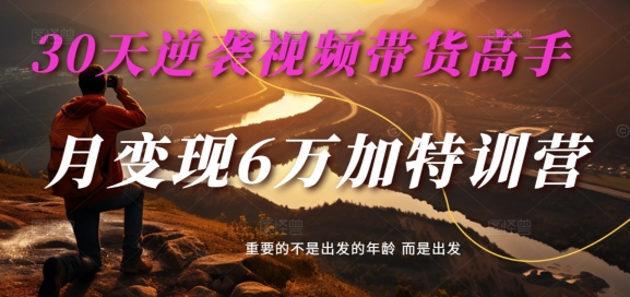 30天逆袭视频带货高手，单月变现6万加特训营-麦子甜-我爱自学网