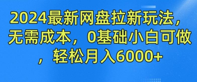 2024最新网盘拉新玩法，无需成本，0基础小白可做，轻松月入6000+【揭秘】-我爱自学网