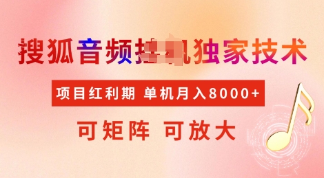 全网首发搜狐音频挂JI独家技术，项目红利期，可矩阵可放大，稳定月入8k【揭秘】-我爱自学网