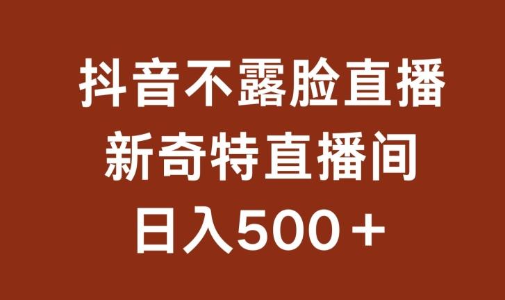 不露脸挂机直播，新奇特直播间，日入500+【揭秘】-我爱自学网