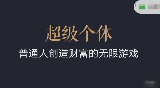 超级个体2024-2025翻盘指南，普通人创造财富的无限游戏-我爱自学网