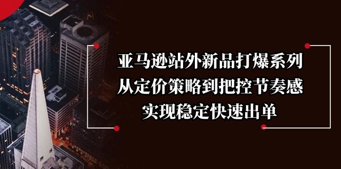 亚马逊站外新品打爆系列，从定价策略到把控节奏感，实现稳定快速出单-我爱自学网